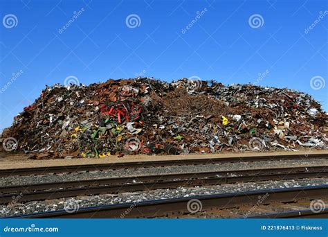 Huge Pile Of Collected Scrap Iron And Metal Editorial Stock Photo