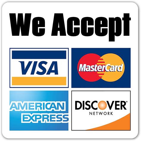 Amazon Com We Accept Major Credit Cards AmEx MasterCard Visa Discover