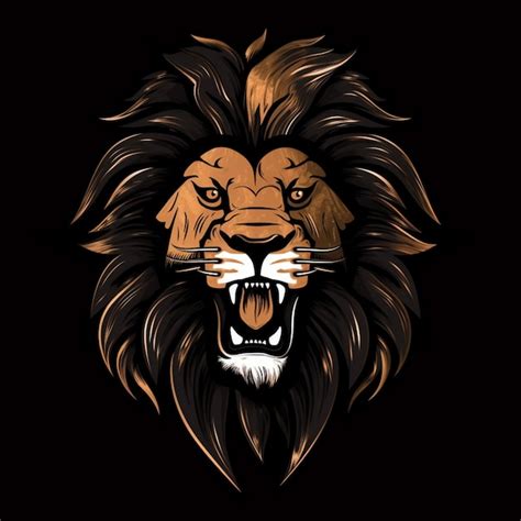 Premium Ai Image A Close Up Of A Lions Face With A Black Background