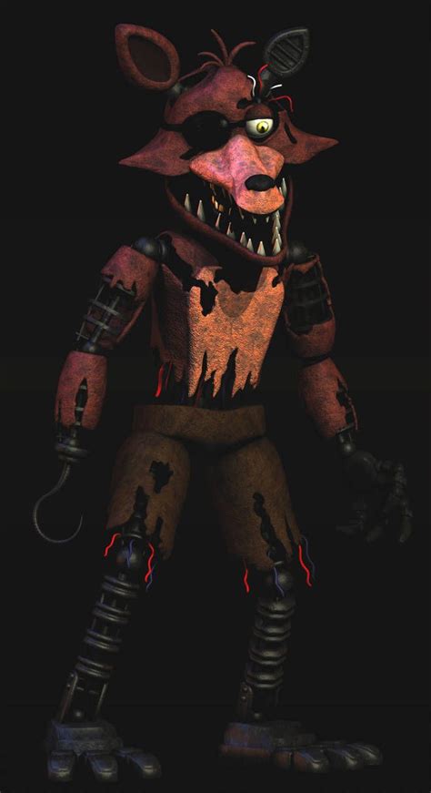 Withered Foxy V2 Full Body Render Fnaf Blender By Trawert Withered