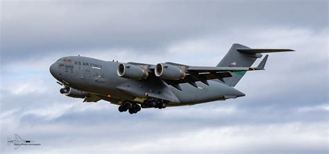 Additional roles include medical evacuation and airdrop duties. USAF C17 Globemaster III | On final approach to land on ...
