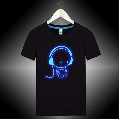 Headphone Funny T Shirts For Men Dj Night Club Queen Glow In The Dark
