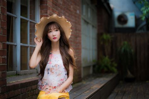 Wallpaper Asian Women Model Depth Of Field Long Hair Black Hair
