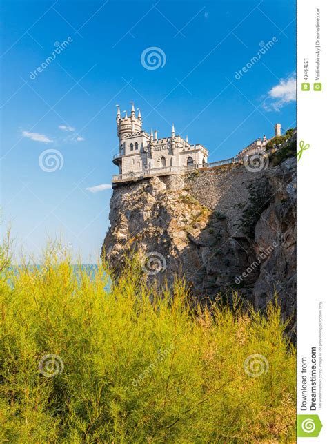 The Well Known Castle Swallow S Nest Near Yalta Stock Image Image Of
