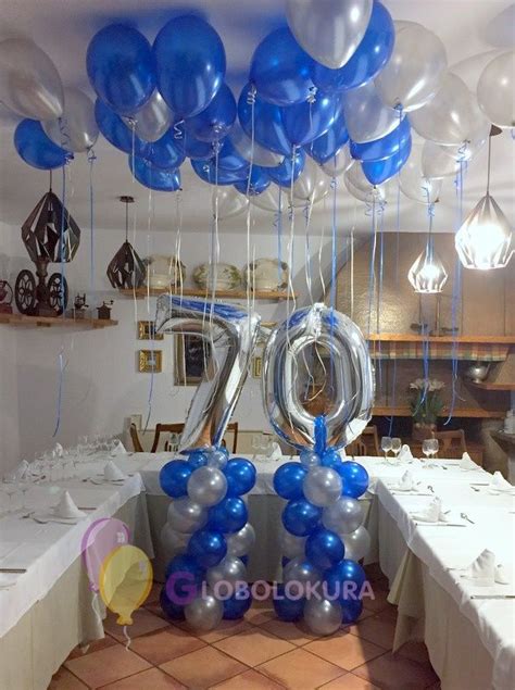 2 decoracion de salon para cumpleaños de 70 años. Feliz 70 cumpleaños con globos! | 70th birthday decorations, 70th birthday parties, 70th ...