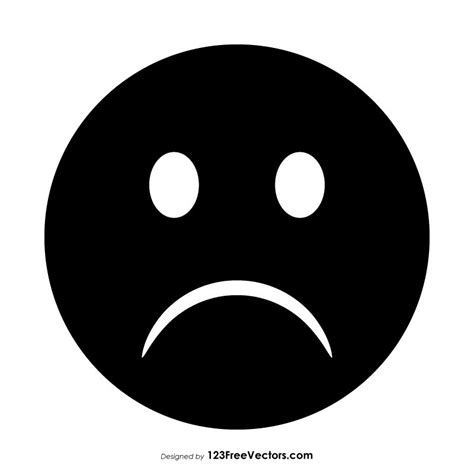 Black Frowning Face Emoji Vector Free Emoji Emoticon