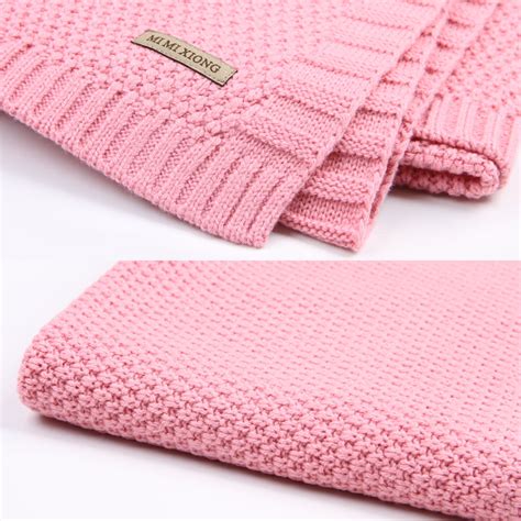 100 Organic Cotton Knitted Baby Blanket For Boys Girls Kids