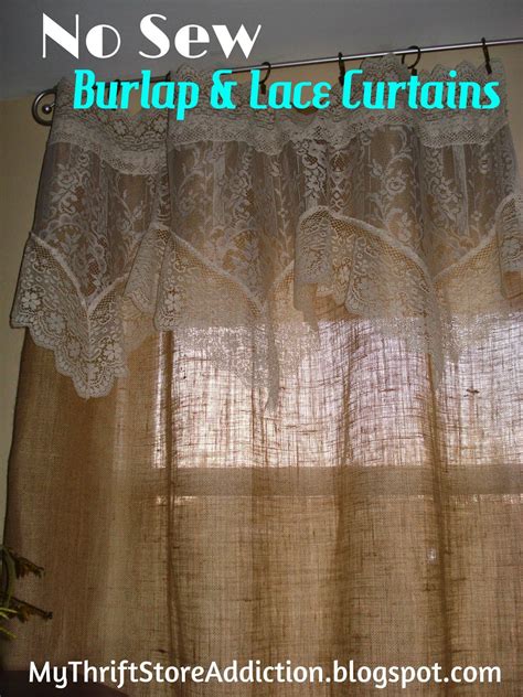 Refresh Your Home No Sew Burlap And Lace Curtains Burlap Window