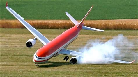 RC AIRLINER CRASH AIRBUS A330 300 LTU GIGANTIC RC MODEL WITH TURBINE