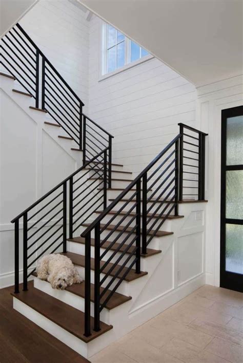 The new layout called for stairs coming up from the new front door into the new upstairs living space. Classic farmhouse style with soothing interiors in Northern California | Staircase railing ...