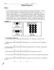Types of chemical reactions answers balance each of the following with more related things as follows types of chemical reactions worksheet answer key types of chemical reactions pogil do atoms rearrange in. Balancing Chemical Equations POGIL Activity - Name Date ...