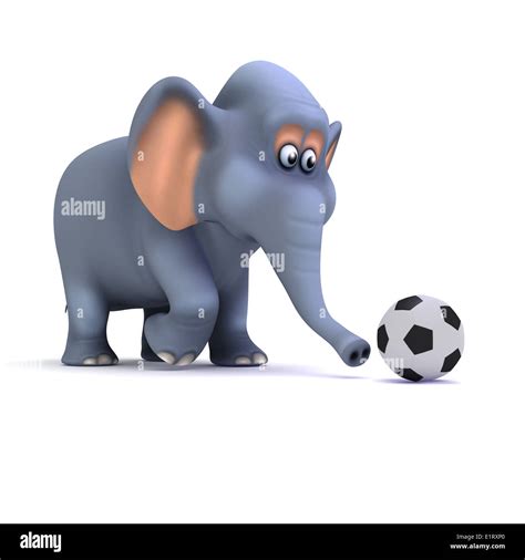 3d Elephant Playing Football Stock Photo Alamy