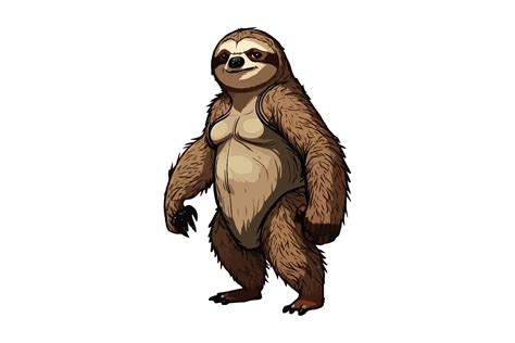 Sloth Full Body Cartoon Vector Graphic By Breakingdots · Creative Fabrica