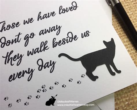 Pet Cat Loss Sympathy Card For Cat Owner Condolence In Etsy