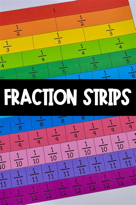 Fraction Strips One Whole To Twelfths Fractions Math Fractions
