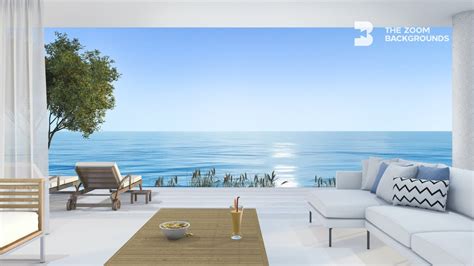 Luxury House Background For Zoom With Sea View