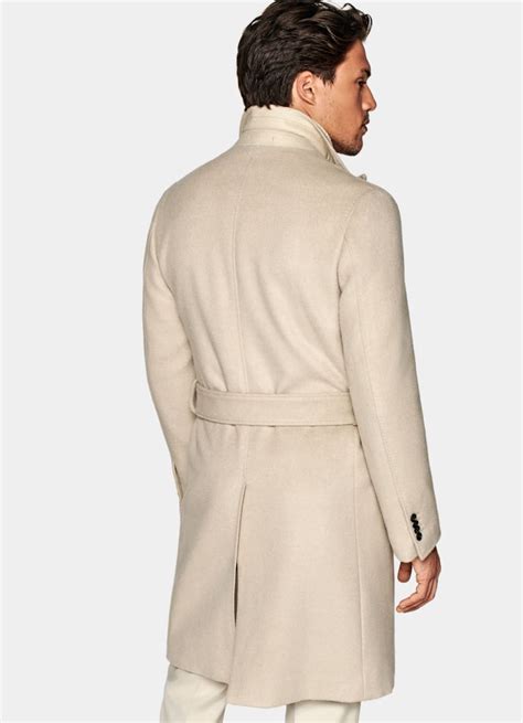 Light Brown Belted Overcoat Pure Camel Suitsupply