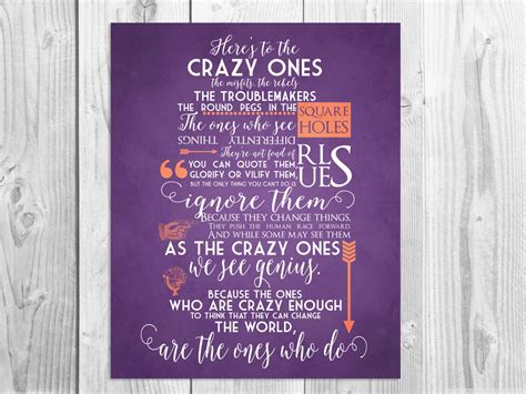 Heres To The Crazy Ones Quote Art Print By Smartypantsstudio
