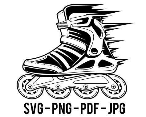 Inline Skate Inline Skating Silhouette Clipart Svg Png Etsy
