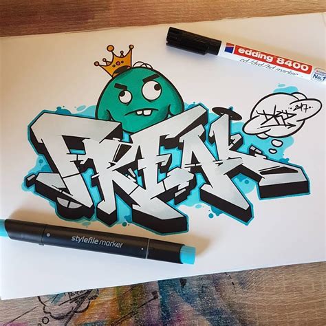 Dkdrawing On Instagram Graffiti Letters Freak With A Cha In 2020