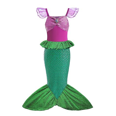 Disney Little Mermaid Ariel Princess Costume Kids Dress For Girls