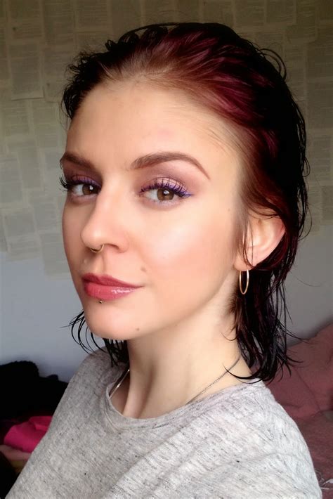 Show off your sweet, feminine personality with a pair of vivid purple colored contacts. madeau: purple cat-eyes