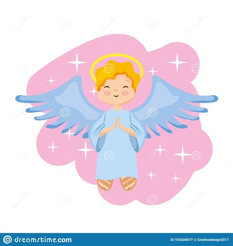 Cartoon Praying Angel Vector Illustration 25215098