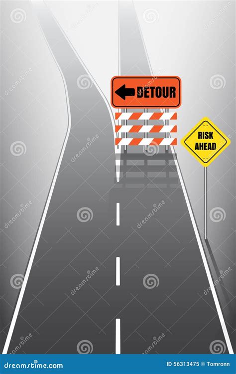 Detour Ahead Warning Sign Royalty Free Stock Image