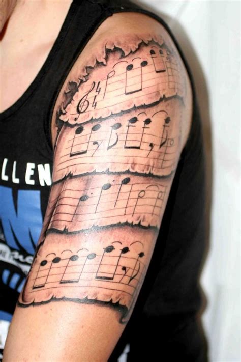 Tatuagens De Música Cifras Frases E Instrumentos Musicais Tatuagens