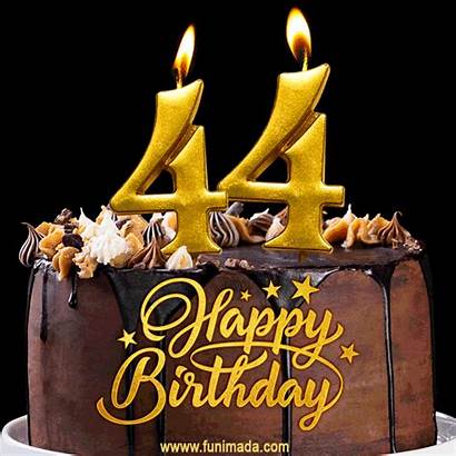 Birthday 44 Cake 44th Number Candles Chocolate