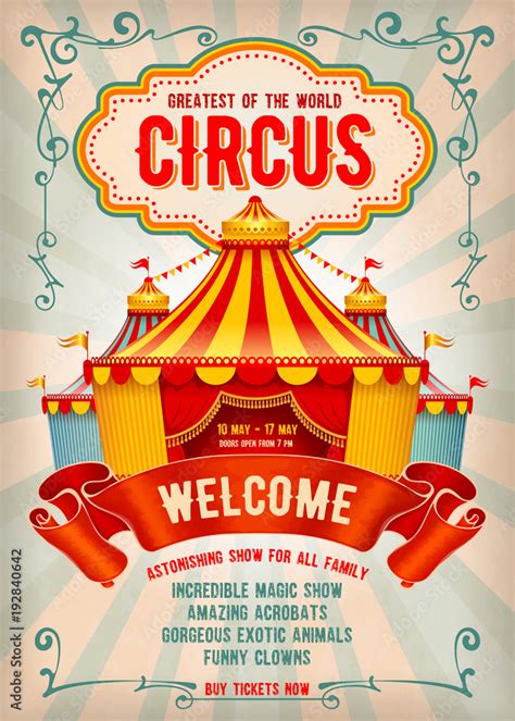 Circus Advertising Poster Vector De Stock Adobe Stock