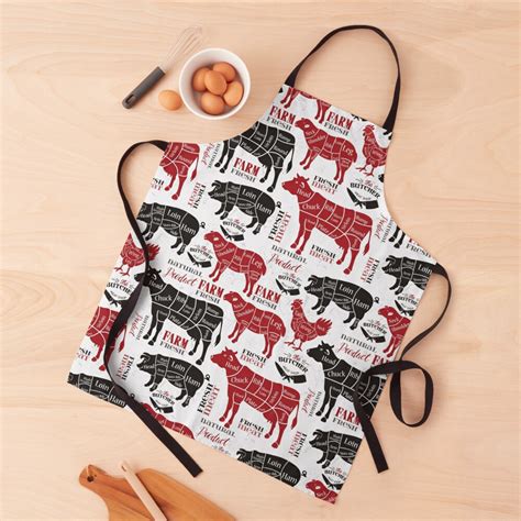Butcher Meat Cuts Apron For Sale By Calicountrylife Redbubble