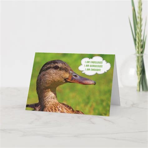 Funny Mallard Duck Affirmation Birthday Card Birthday