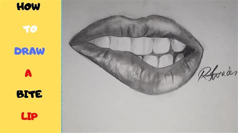 Mouth Biting Lips Drawing