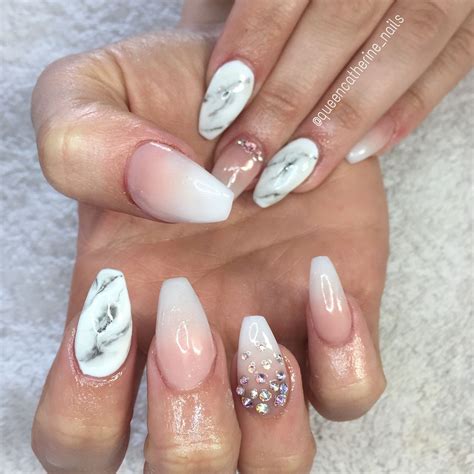 Ombré Acrylic Nails And Marble Effect 💖 Ombre Acrylic Nails Marble
