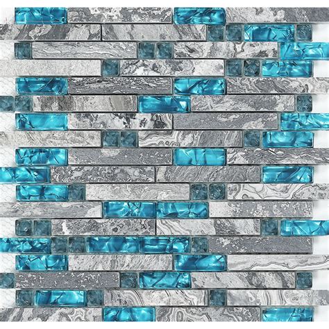 You will achieve a unique look anywhere you want that is easy. Blue glass stone mosaic wall tiles gray marble tile ...