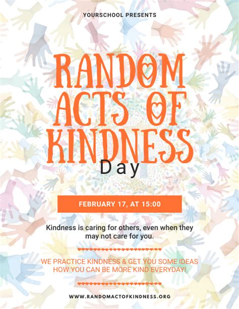 Copy Of Random Acts Of Kindness Day Flyer Template Postermywall