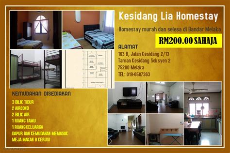 Fantasy hotel yang terletak di tengah bandar melaka sangat strategik dan memudahkan pengunjung ke lokasi menarik sekitar bandar. Kesidang Lia Homestay di Melaka - HOMESTAY BANDAR MELAKA