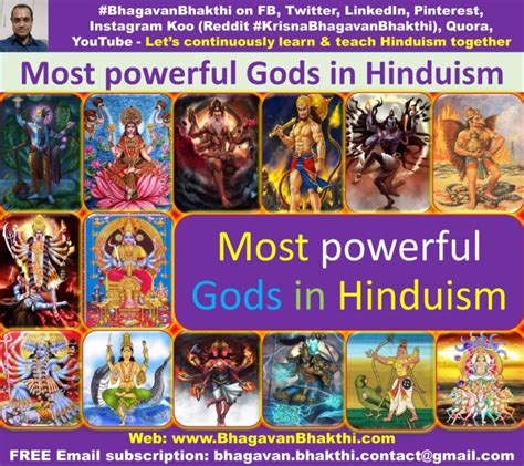 Most Powerful Gods In Hinduism Mythology Bhagavan Bhakthi Hinduism