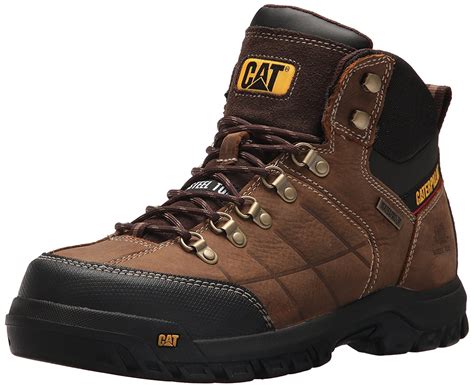 Caterpillar Mens P Leather Steel Toe Lace Up Safety Shoes Brown Size Ebay