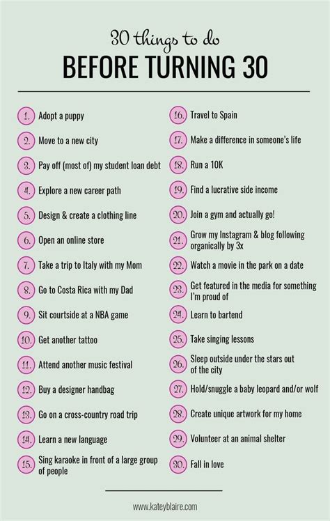 30 things to do before turning 30 bucket list bucket list ideas for women life goals list 30