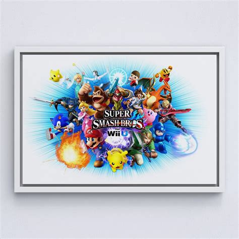 Super Smash Bros Poster Wall Art Canvas Print Game Poster Etsy