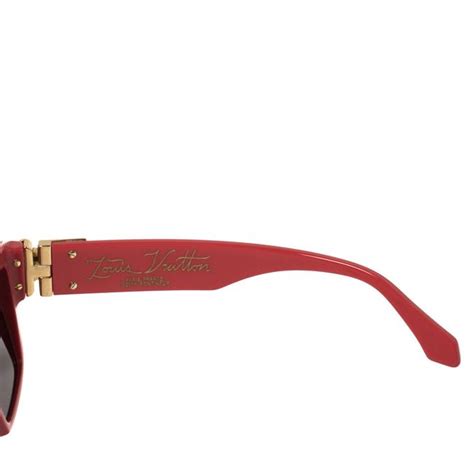 louis vuitton red z1165w 1 1 millionaires square sunglasses