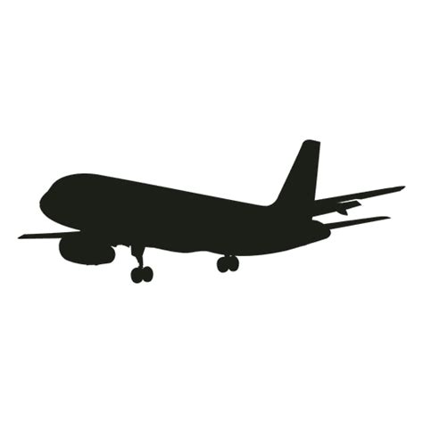 Passenger Airplane Landing Silhouette Transparent Png And Svg Vector File