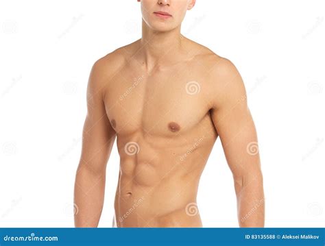 Sport Ed Argomento Di Forma Fisica Condizione Muscolare Sportiva Nuda Dell Uomo Isolata Su
