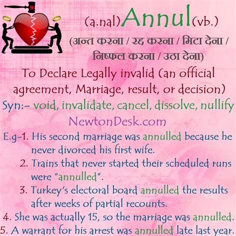 Please scroll down and click to see each of them. Annul Meaning - To Declare Legally invalid An Official ...