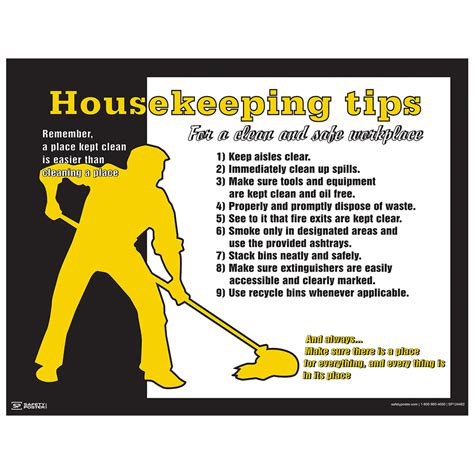Safety Poster Housekeeping Tips For Clean Safe Workplace Cs