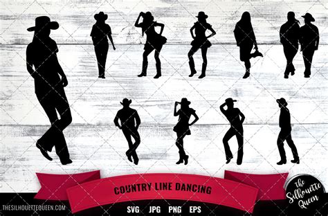 Country Line Dancing Svg File Western Svg Cut File Silhouette Studio