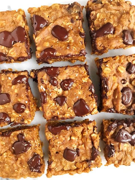 In a large bowl, mix together the flour, cocoa powder, protein powder, baking soda, salt, brown sugar, and oats. Vegan Pumpkin Chocolate Chip Oatmeal Bars (gluten-free)
