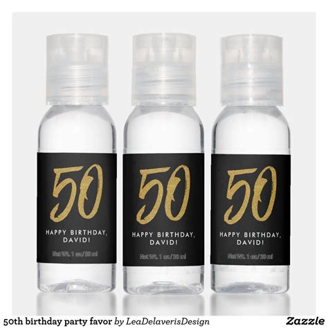 50th Birthday Party Favor Hand Sanitizer 50th Birthday